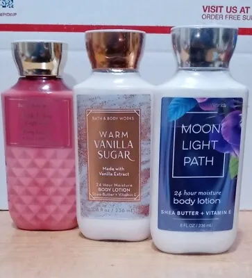 Bath & Body Works Pink Velvet Cupcake Body LotionVanilla SugarMoonlight Pathx3 • $33