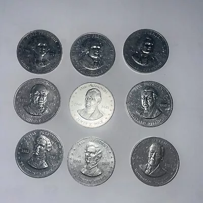 Shell's 1968 Mr. President Coin Game - Lot Of 9 (8 Different) Gas Station Tokens • $2.99