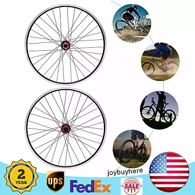 29 Inch Front & Rear Wheel Mountain Wheelset Red Hub Disc Brake Bicycle Wheels • $85.50