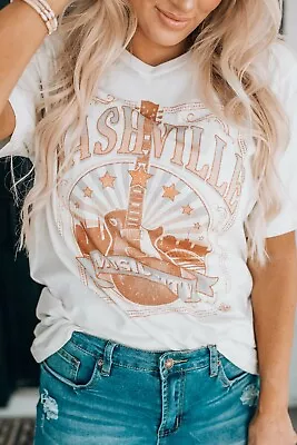 NEW White NASHVILLE MUSIC CITY T-Shirt Shirt Pick S M L XL • $9.59