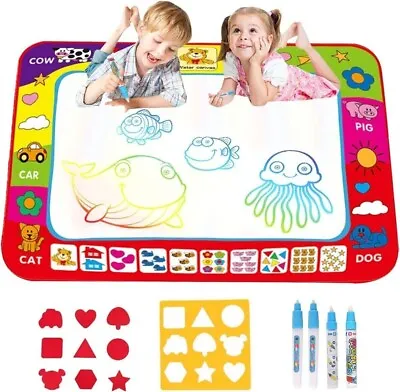 80x60 Mess Free Drawing Water Pen Painting Writing Magic Doodle Mat Board Kids.. • £8.49