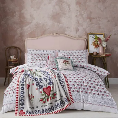 Cherished White Bedding By Cath Kidston - Duvet Covers Sets Cushion Throw • £20