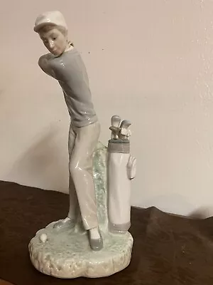 $100 • Buy Vintage Lladro Figurine. Golfer. Flat Finish. 11” Tall. Made In Spain