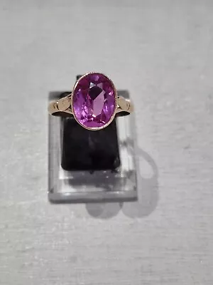 14ct Rose Gold Soviet Russian Ring With Lavender Amethyst Size T ! • £495