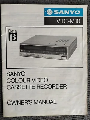 Vintage Sanyo Betacord VTC-M10 Cassette Recorder Owners Manual FREE POSTAGE • $5