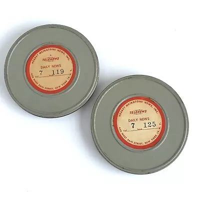 $12 • Buy Vintage 16mm Metal Empty Film Reel Canisters 7  Telenews, Hearst Metrotone News