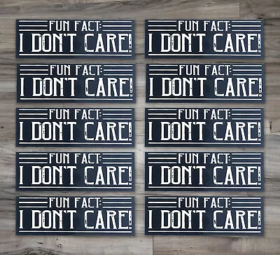 $6.99 • Buy Fun Fact: I Don't Care 10 PCS Funny Stickers Decals For Harley Davidson Helmet 
