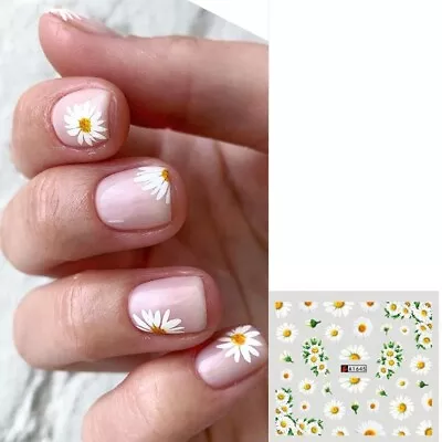 Nail Art Water Decals Transfers Stickers Spring Summer Daisy Flowers Floral A645 • £1.65