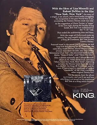 1977 Trombonist Bill Tole As Tommy Dorsey Photo King Trombone Vintage Print Ad • $7.99