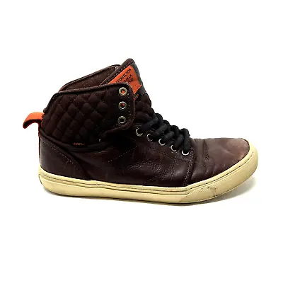 Vans Mens 7.5 OTW Alomar CA Brown Leather Military Quilted Mid Lace Up Sneaker • $34.97