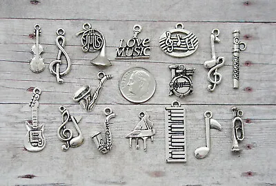 16pc Or 5pc Music / I Love Music Charm Set Lot Collection /NotePianoFluteDrum • $8