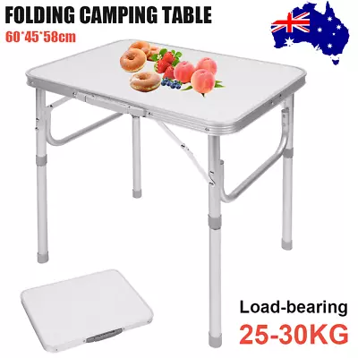 Camping Table Folding Aluminium Portable Picnic Outdoor Foldable BBQ Desk White • $27.66