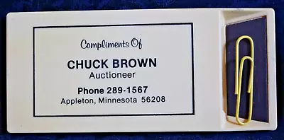 Paper Clip Holder Magnetic Appleton MN Chuck Brown Auctioneer Desk Accessory • $7