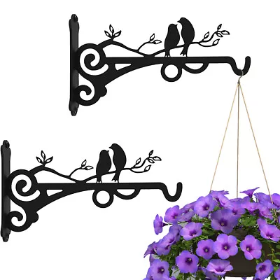 £17.63 • Buy 2PC Heavy Duty Metal Hanging Basket Brackets Garden Plant Hanger Hook Wall Decor