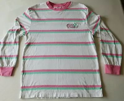 ODD FUTURE ❤ Long Sleeve Shirt Womens Medium M Pink/Green Stripe Very Nice  • £11.40