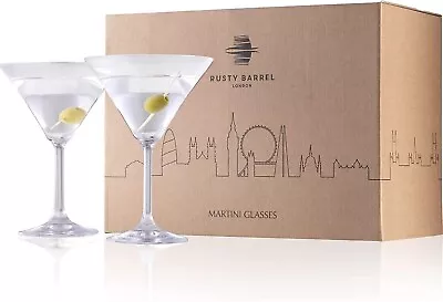 Rusty Barrel Martini Glasses | Set Of 2 Elegant Cocktail Glasses | 250 ML Each • £19