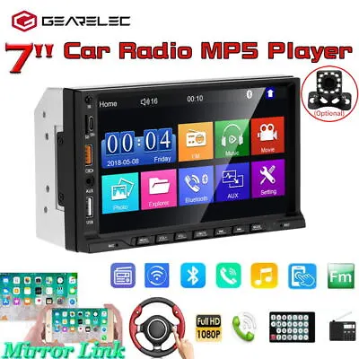 7  Double 2 Din Car Stereo Touch Screen FM USB Bluetooth MP5 Radio Player+Camera • $32.99