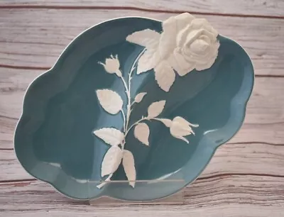 Vintage Royal Winton Blue Divided Dish With White 3D Roses  • $30