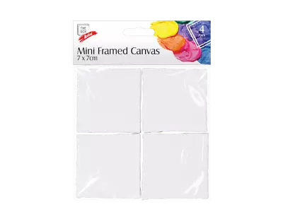 4 X Blank Artist Canvas  White Stretched Mini Framed Small Art Craft 7cm X 7cm  • £3.25