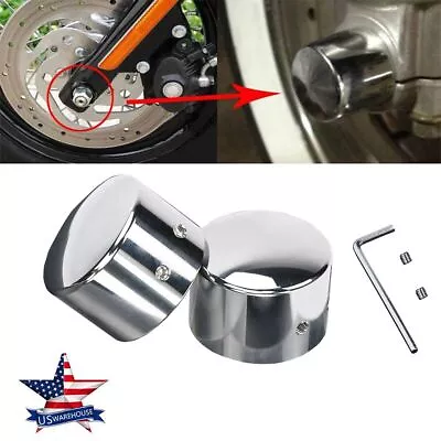 Chrome Front Axle Cap Nut Covers Fit For Harley Dyna Softail Electra Road Glide • $12.99