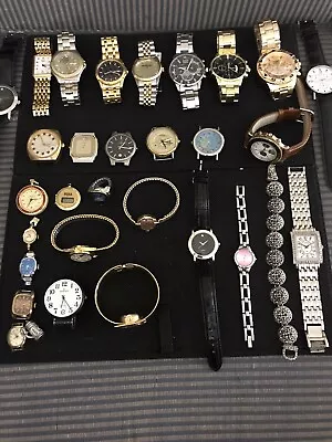 A Pilot & Wife’s  Watch Lot Of 17 Mens  15 Ladies Watches~ Untested Estate Pull • $80