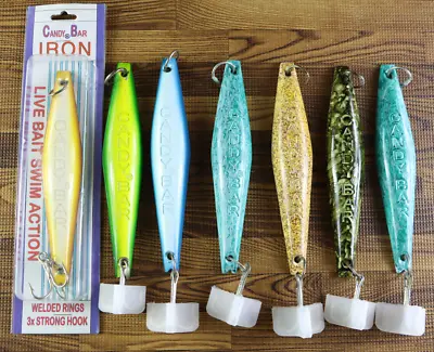 Candy Bar 6-1/2  Lure Iron Sr With Treble Hook LOT OF 7 • $56