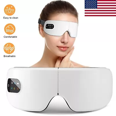 Electric Eye Massager Magnetic Pain Relieve Relaxing Heated Eye Mask With Music • $32.95