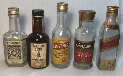 Lot Of FIVE Vintage Airline Alcohol Bottles 1/10th Pint. Variety. • $9.99