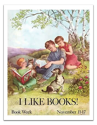 Vintage Advertisement Poster I LIKE BOOKS! (1962) Premium Print 17x22  Inch • $20.99