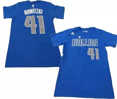 New-Minor-Flaw Dirk Nowitzki #41 Dallas Mavericks Mens Sizes S-2XL Adidas Shirt • $9.23