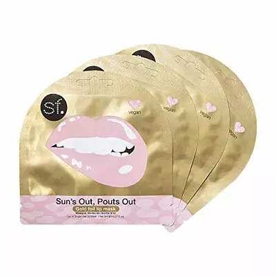 SF Glow Sun's Out Pouts Out Gold Foil Lip Mask Pack Of 4 Vegan FabFitFun NEW • $1.35