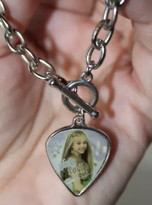 Vintage Hannah Montana Silver Tone Rock Star Toggle Bracelet Disney 4” • $9.99