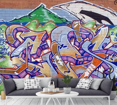 £141.58 • Buy Wall Mural Street Graffiti Photo Wallpaper Wall Decor 130  X 100 