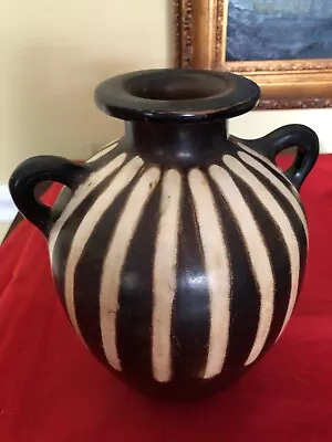 Handmade Stripe Pottery Vase Made In Peru Signed Jose Sosa • $45