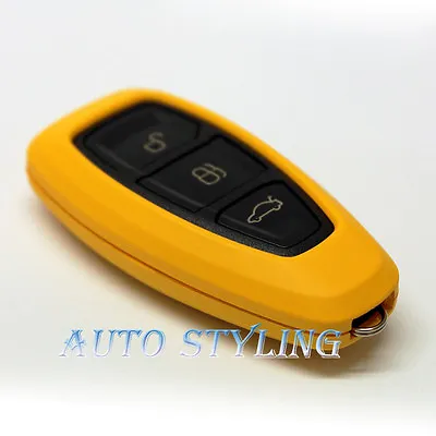 £9.56 • Buy Yellow Key Cover Case For Ford Smart Key Remote Protector Shell Bag Skin Fob 39