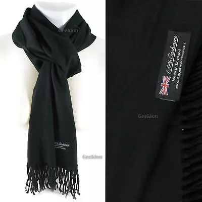 Mens Womens Winter Warm SCOTLAND Made 100% CASHMERE Scarf Scarves Plain Wool • $7.49