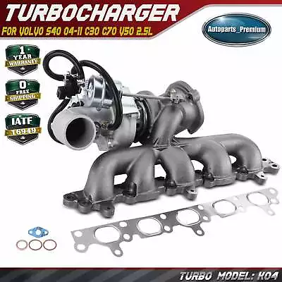 Turbo Turbocharger W/ Exhaust Manifold For Volvo S40 04-11 C30 C70 V50 L5 2.5L  • $579.99