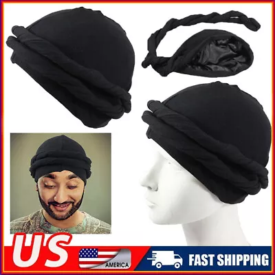 Men Turban Durag Unisex Satin Silk Lined Elastic Turban Head Wrap Head Scarf US • $8.99