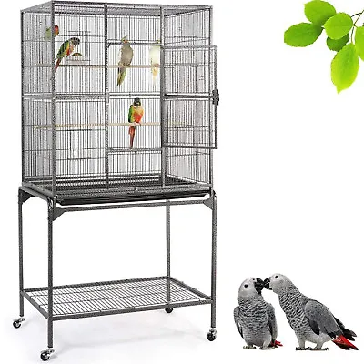 Large Bird Cage 135CM Stand-alone Pet Cages Aviary Parrot Budgie Wheel 2 Perches • $109.90