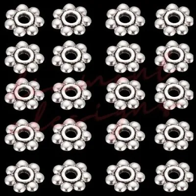 200 Pcs Tibetan Silver 6mm Daisy Spacer Beads Bead Jewellery Findings E64 • £4.79