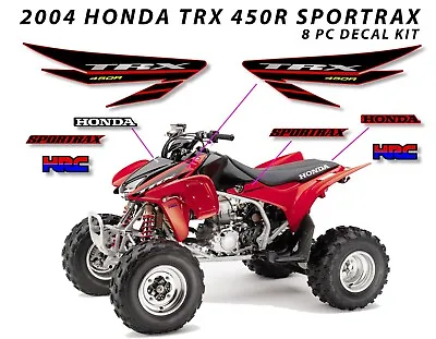 2004 HONDA TRX 450R Decal Sticker OEM Kit Black Red Plastic 450 ATV Quad Mark • $49.99