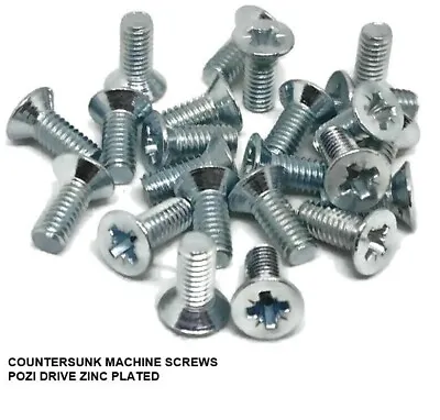 M3 METRIC (3mm) COUNTERSUNK MACHINE SCREWS FLAT HEAD POZI DRIVE ZINC PLATED • £2.72