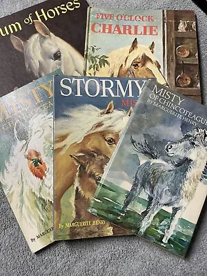 Marguerite Henry Lot Of 5- Misty Stormy Album Of Horses Five O'clock Charlie • $40