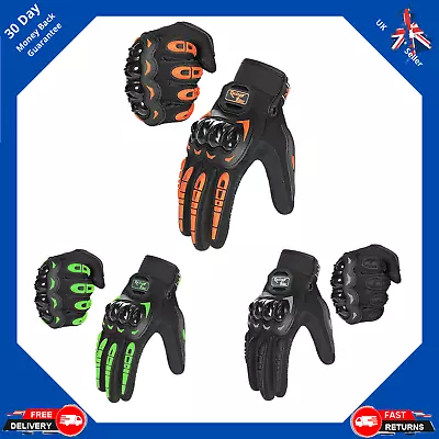 Men's Thermal Waterproof Motorbike Motorcycle Carbon Knuckle Protection Gloves • £8.29