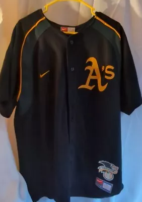 Genuine Merchandise Nike Black/Green Jersey The American League Oakland A's  XXL • $28.99