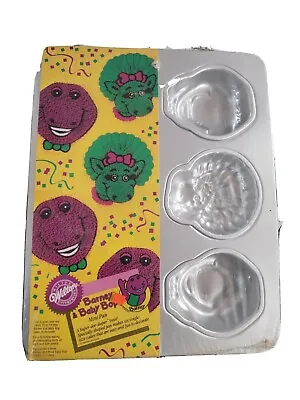 Vintage 1994 BARNEY & BABY BOP Mini Pan WILTON 2105-6620 Dinosaurs Brand New! • $14.99