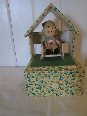 Jewelry Music Box Doll Rocking Chair Sound Of Music Chintz Cloth Vintage • $32.93