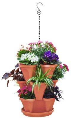 £15.99 • Buy STRAWBERRY PLANTER STACKERS - Garden Hang Plant Herb Large Stackable Plastic Pot