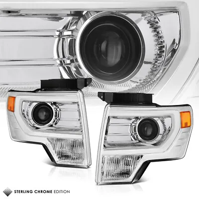 2009-2014 Ford F150 Chrome NEW PROJECTOR Front Headlights Headlamp Assembly SET • $169.95