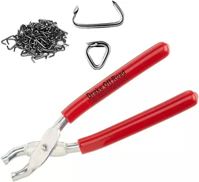 Hog Ring Pliers Kit With 100pcs Rings Tool Set For Seat Cover Upholstery Red New • $23.99